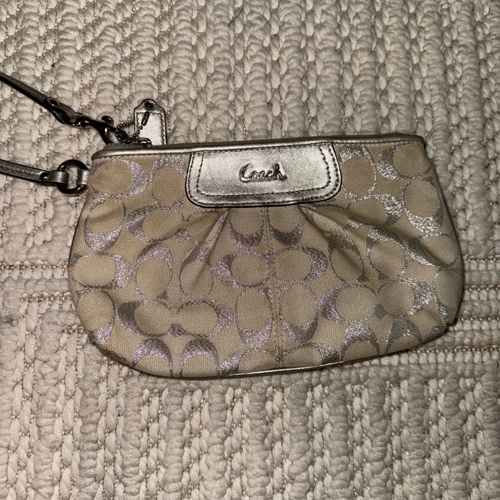 Coach Silver and Cream Women's Bag
